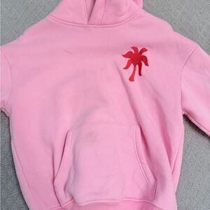Pink Palm Puff Hoodie XXS